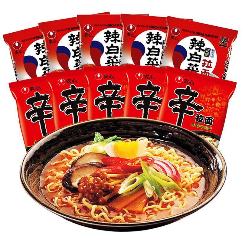 农心辛拉面辣白菜120g袋装韩式泡菜方便面宿舍早餐泡面整