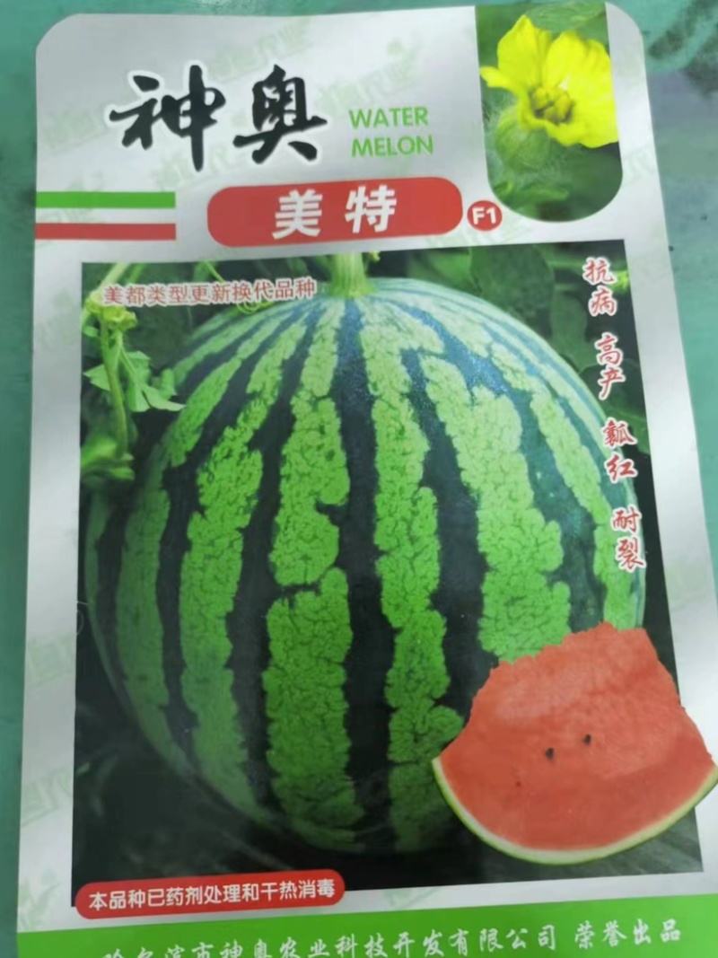 神奥果美，美都系列西瓜种子早中熟花皮圆形春季大棚红心