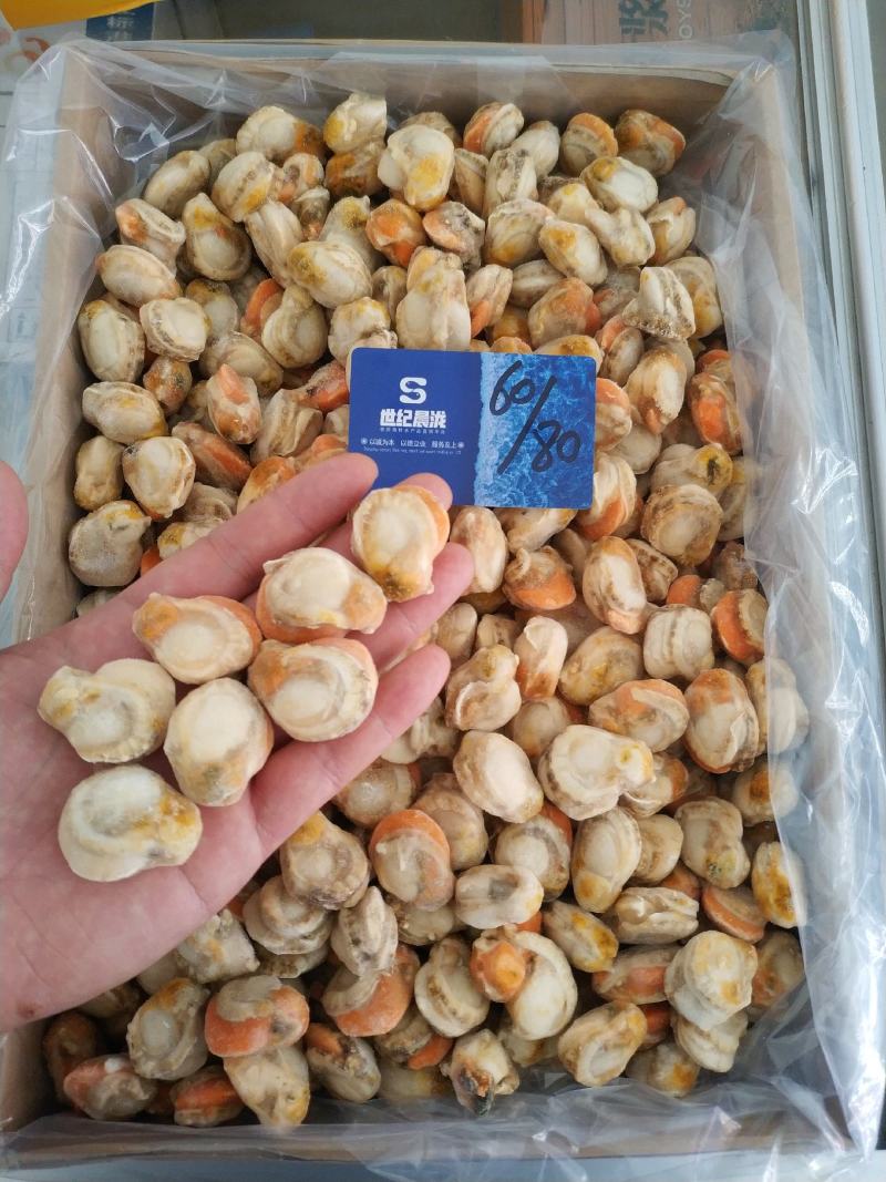 原汁扇贝肉正宗长岛红贝带黄率高每件2包10斤/件