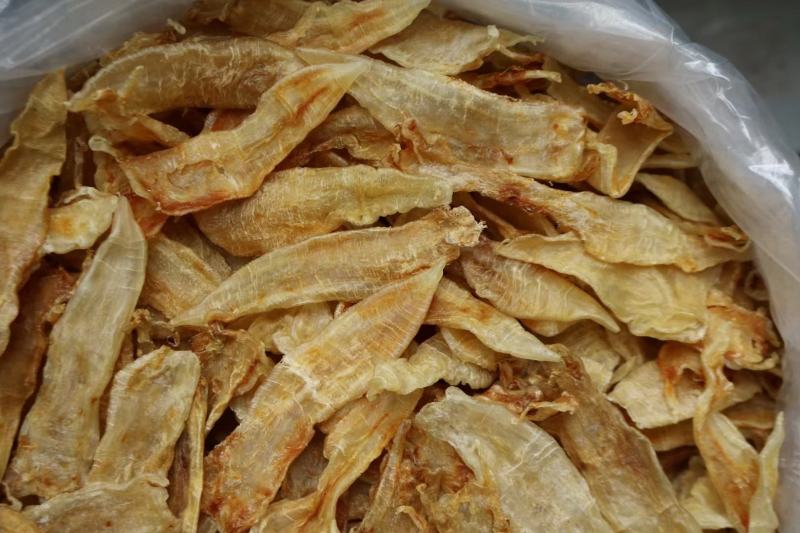 90头金龙扁条鱼胶花胶足干颜色金黄个头均匀极具性价比泡发