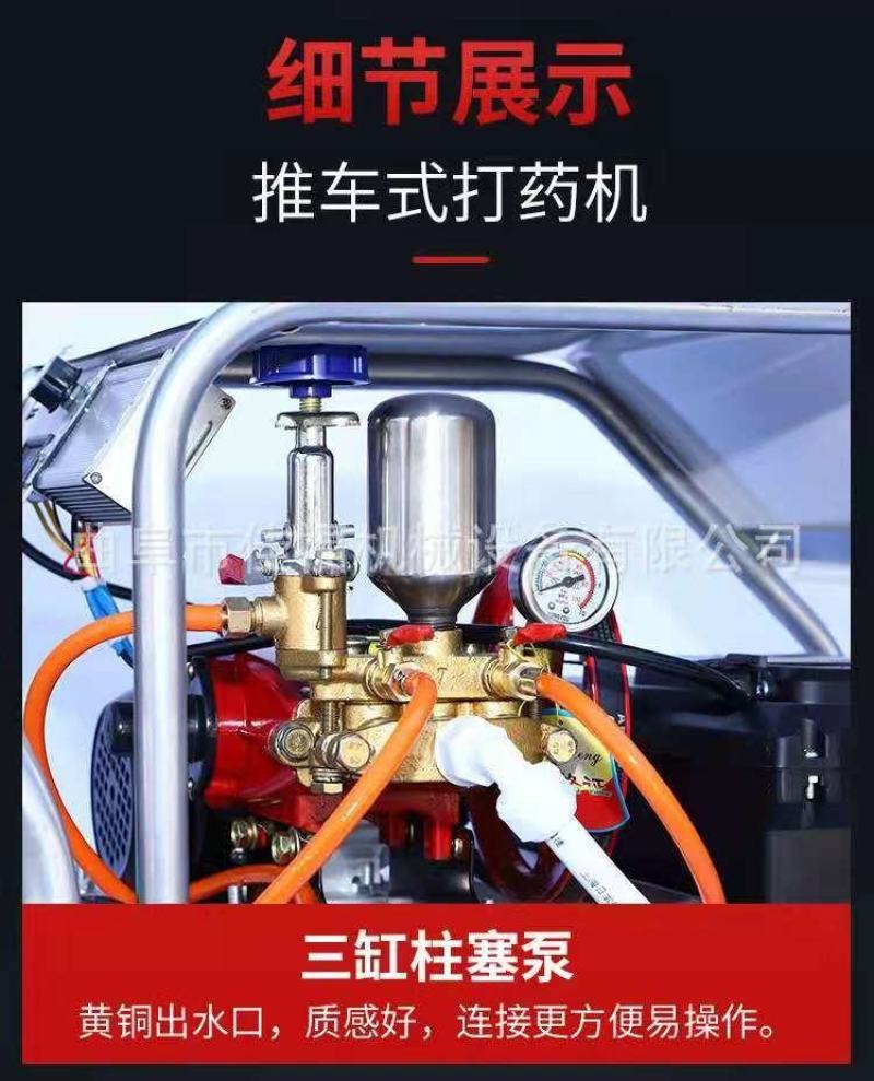 手推式电动打药机自动回管喷雾器四轮弥雾机蔬菜大棚果园打药