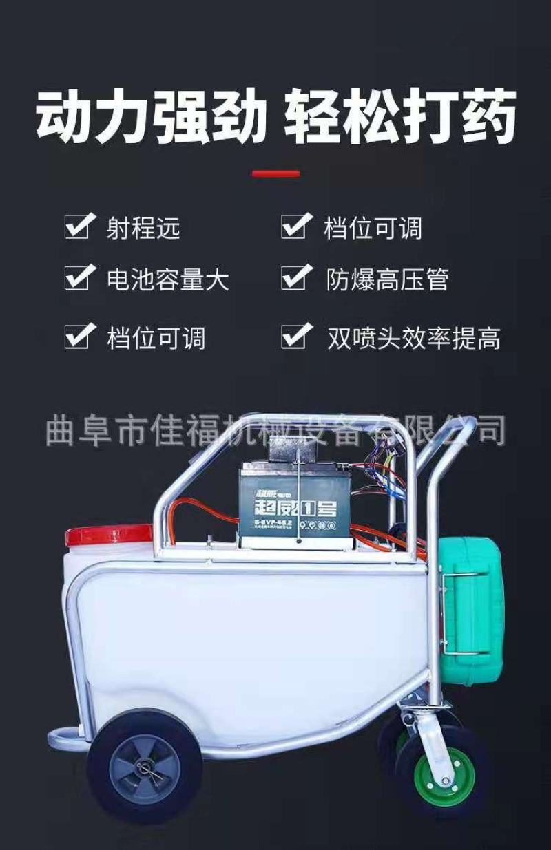 手推式电动打药机自动回管喷雾器四轮弥雾机蔬菜大棚果园打药