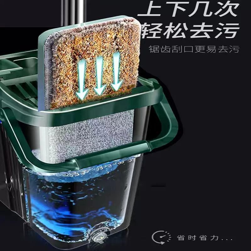 加厚款懒人免手洗拖把家用刮刮乐拖把桶拖地神器平板拖神器