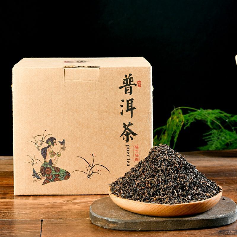 云南勐海古树普洱茶宫廷熟茶散茶金芽1000g盒装陈香十
