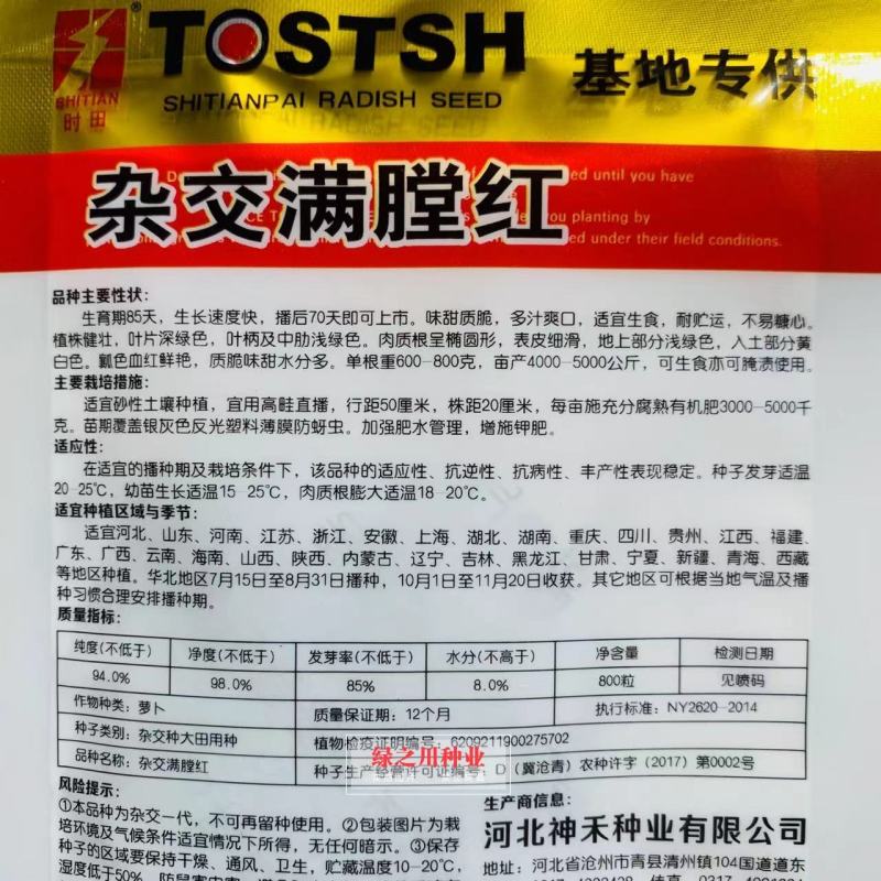基地专用神禾满堂红萝卜种子心里美萝卜种子甜脆爽口