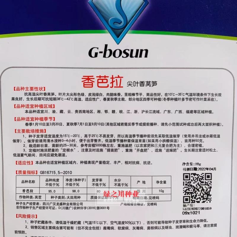 抗高温莴笋种子金佰盛香芭拉尖叶香莴笋种子春夏秋莴苣种子