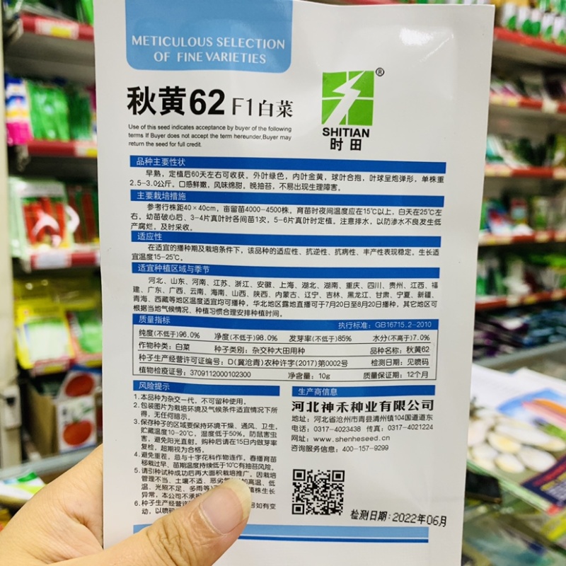 秋黄62白菜种子早熟内叶金黄，球叶合抱黄心大白菜种子