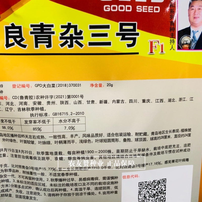 义和改良青杂三号白菜种子，杂交种中晚熟结球大白菜种子