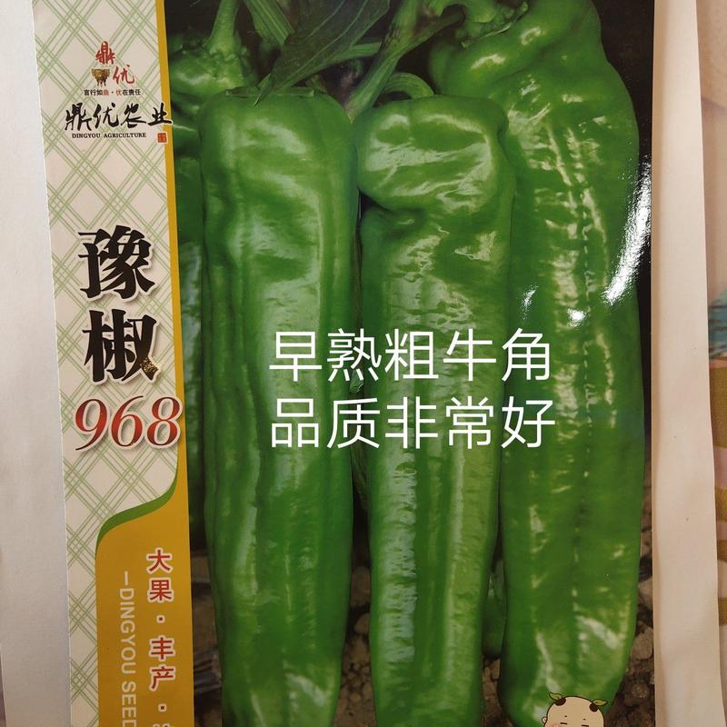 豫椒968牛角椒种子高产抗病耐热耐低温弱光易管理坐果能力