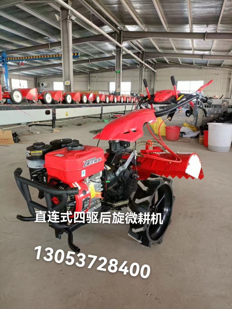 四驱全齿轮传动款微耕机直连差速转向旋耕除草机
