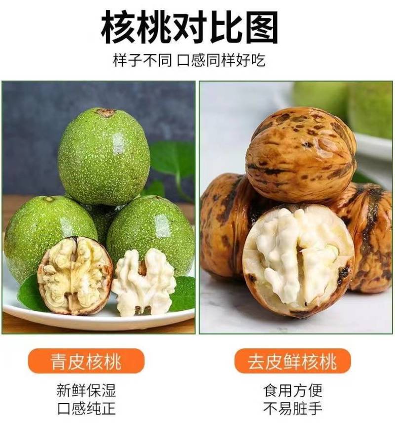 2022年新鲜核桃青皮核桃带皮新鲜湿核桃薄皮大核