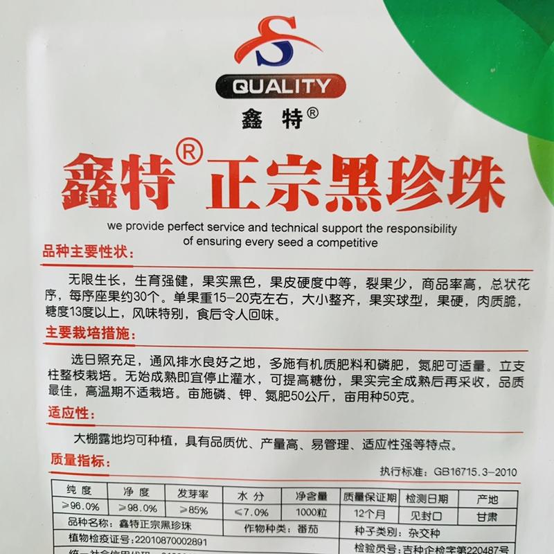 鑫特正宗黑珍珠番茄种子无限生长黑色小番茄种子紫黑色番茄