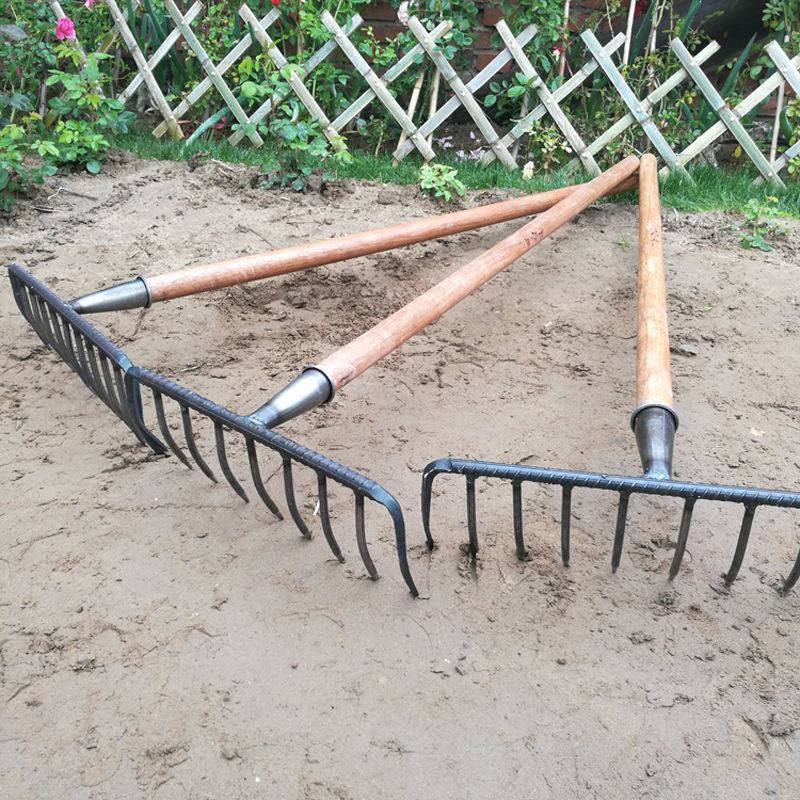 钉耙农用工具钢耙子家用翻土耙松土耙子农用铁耙多功能齿耙旋