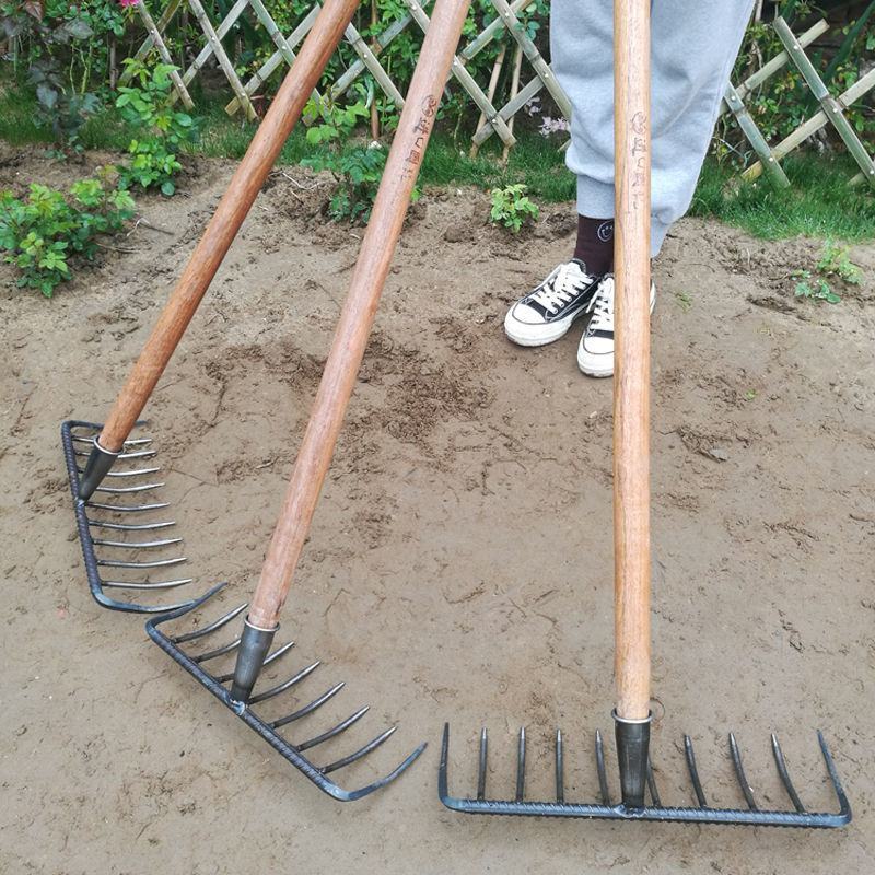 钉耙农用工具钢耙子家用翻土耙松土耙子农用铁耙多功能齿耙旋