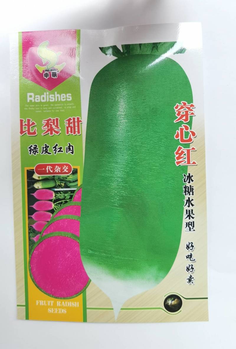 穿心红绿皮红肉萝卜种子比梨甜红心水果萝卜种子甜脆多汁