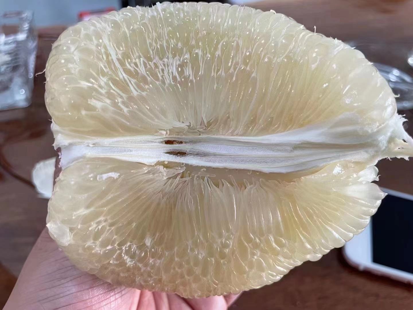 柚子果肉与果皮特写