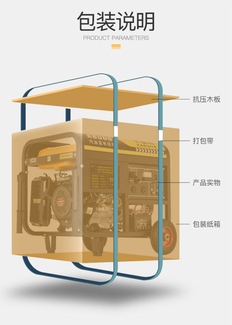 包邮汽油发电机家用小型220v单相3KW三相5千瓦发电机