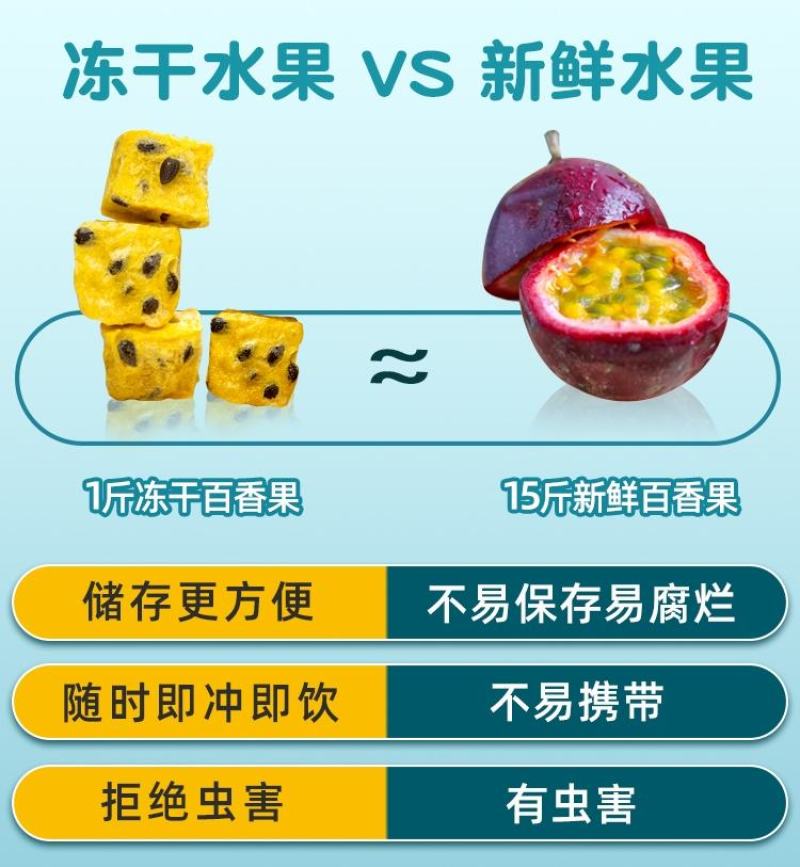 冻干百香果干干吃泡水经营各种冻干花果茶酸甜可口老少皆宜