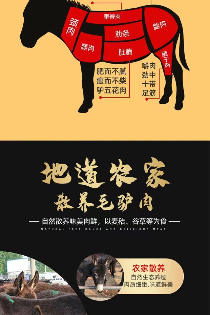 【顺丰冷链】正宗驴肉鲜活宰杀新鲜正宗现杀驴肉冰鲜生鲜肉