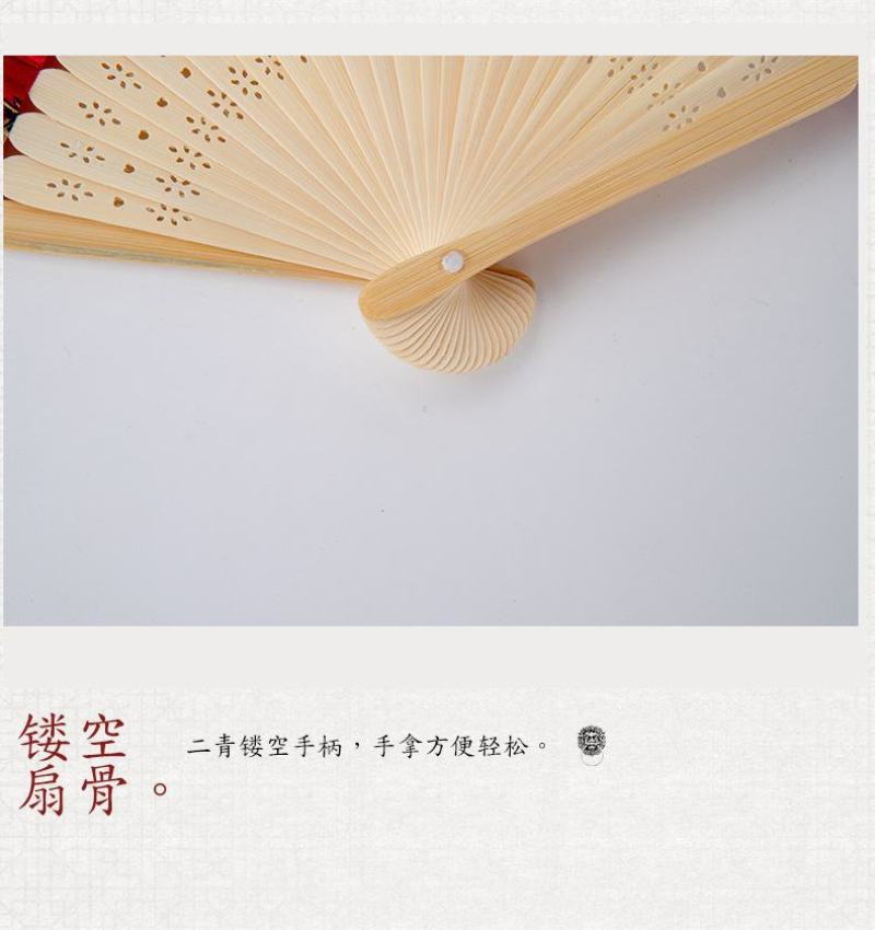 古风折扇中国风工艺品女扇复古绸布扇日式景区和风折叠舞蹈演