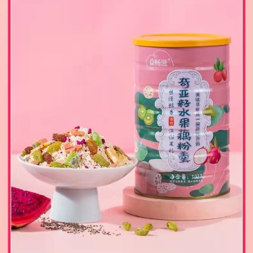 奇亚籽水果藕粉羹里边添加火龙果500g桶装