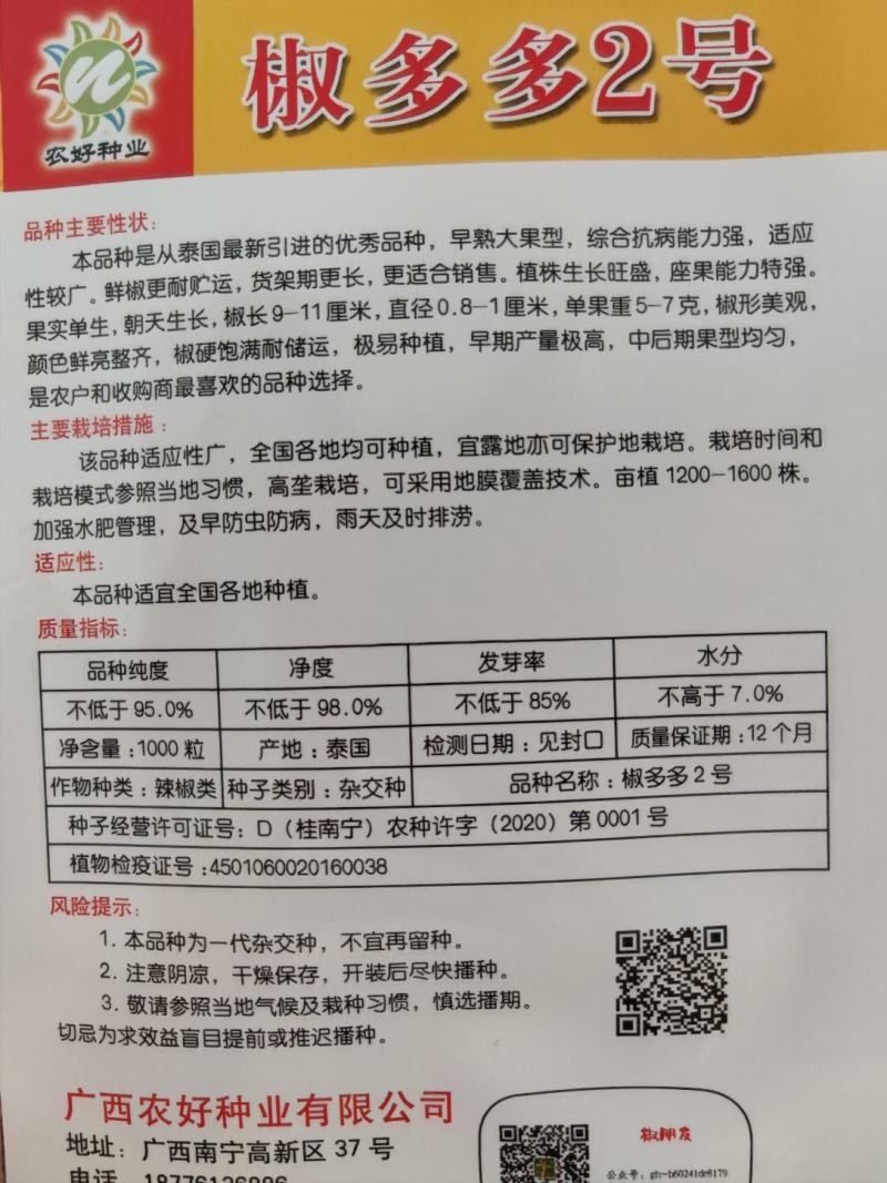 椒多多2号朝天椒辣椒种子1000粒