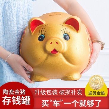 金猪存钱罐储蓄罐储钱小猪创意不可取网红儿童只进不出大容量