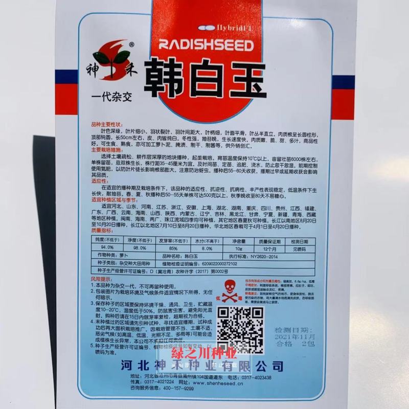 韩白玉萝卜种子一代杂交白萝卜种子，冬性强抽苔晚