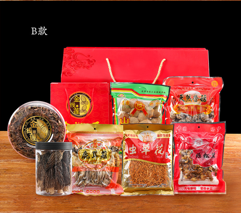 山珍干货礼盒菌菇礼盒装羊肚菌姬松茸云南野生菌大礼包年货送