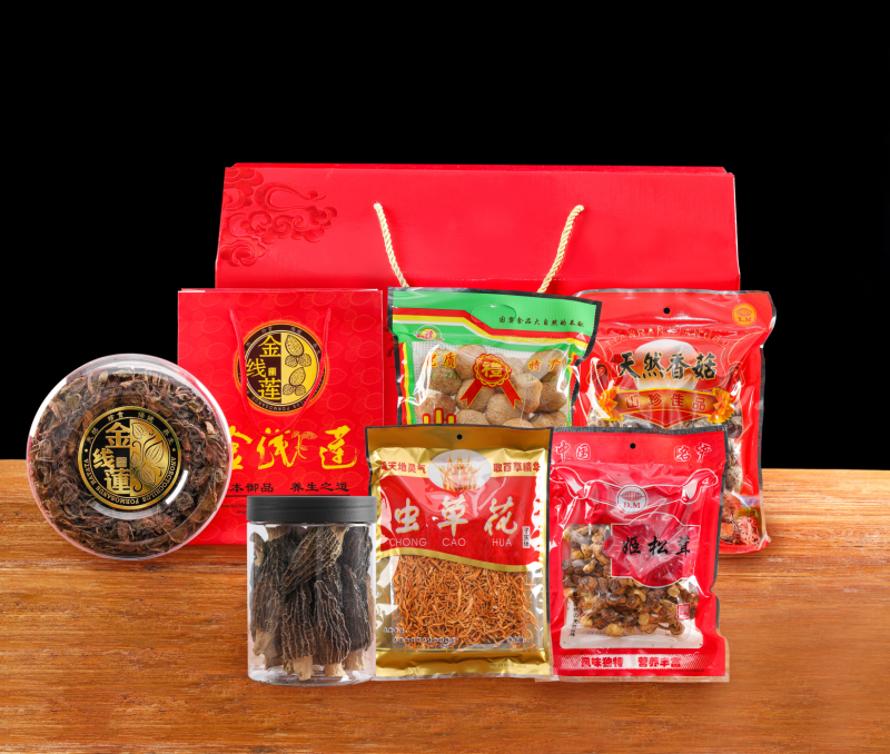 山珍干货礼盒菌菇礼盒装羊肚菌姬松茸云南野生菌大礼包年货送