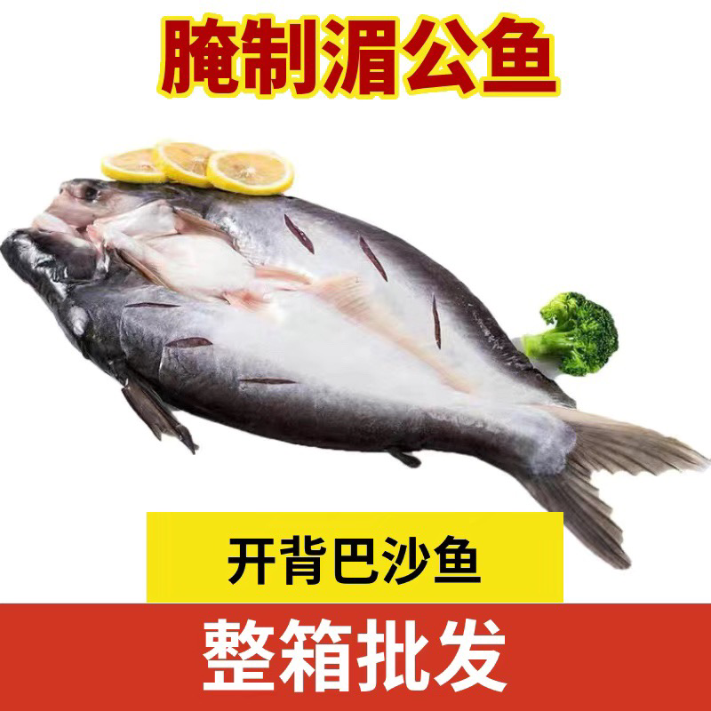 进口开背巴沙鱼腌制湄公鱼纸包鱼专用冷冻半成品20条一箱
