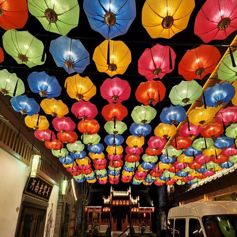 古镇景区中式仿古异形复古羊皮灯笼酒店餐厅街道景观越南防水