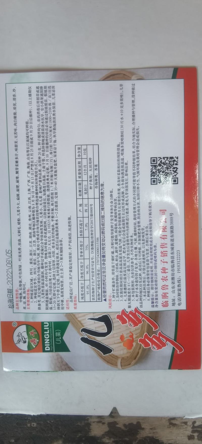 中晚熟儿菜种子儿多多鲜绿脆嫩肉质洁白味清香