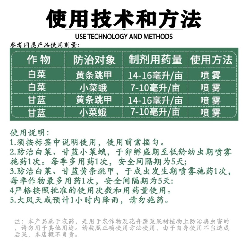 芙丽亚5%溴虫氟苯双酰胺小菜蛾跳甲作物杀虫剂