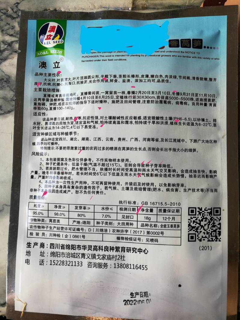 莴笋大尖叶肉淡缘清香浓郁纯度高整齐度好既耐热又耐