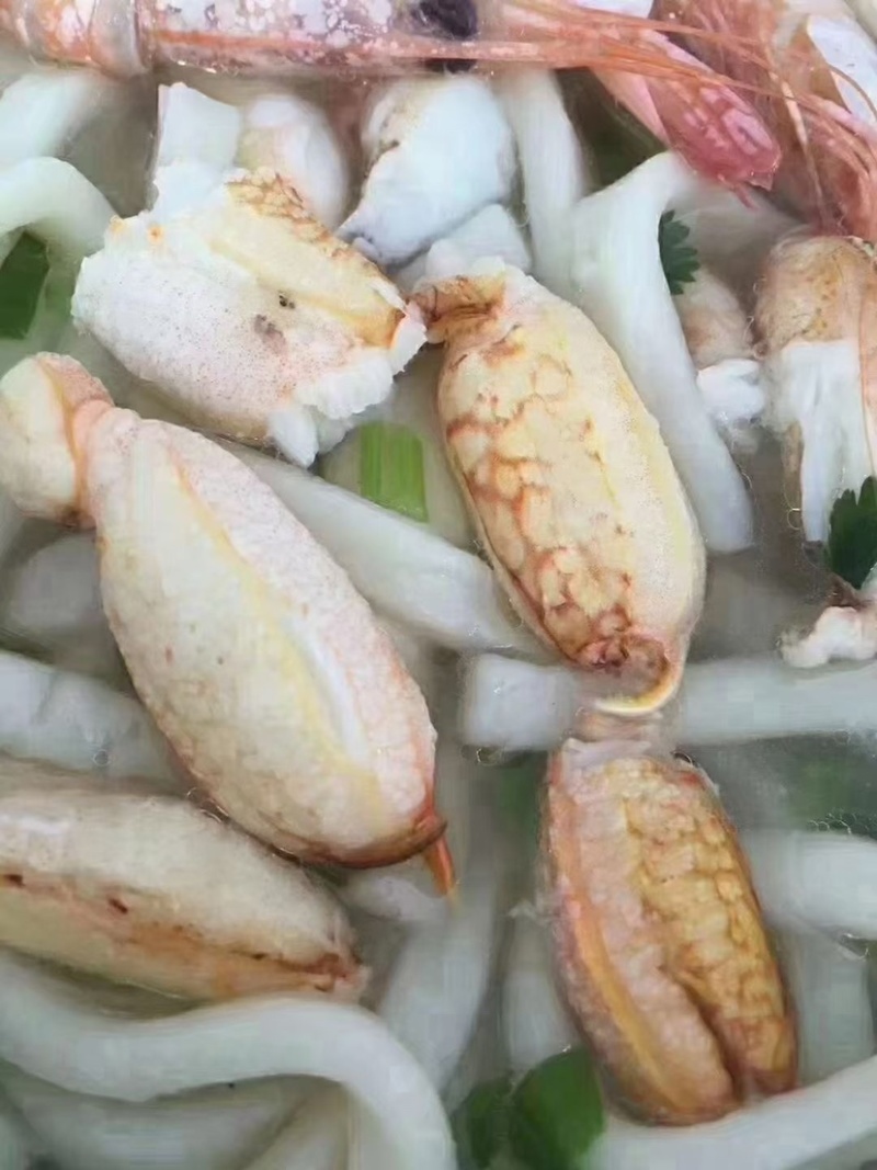 蟹脚肉大蟹腿肉无泡发扁蟹脚拥剑梭子蟹钳子现敲现冻