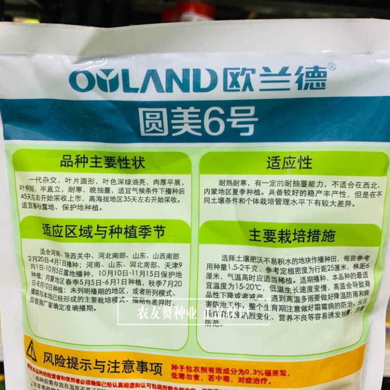 圆美6号耐热耐寒菠菜种子一代杂交圆叶深绿油亮菠菜籽种