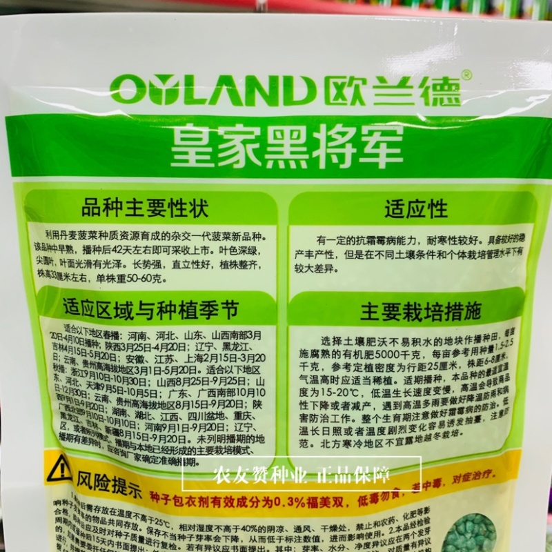 欧兰德黑将军一代杂交菠菜种子尖圆叶直立性好春秋冬蔬菜种子