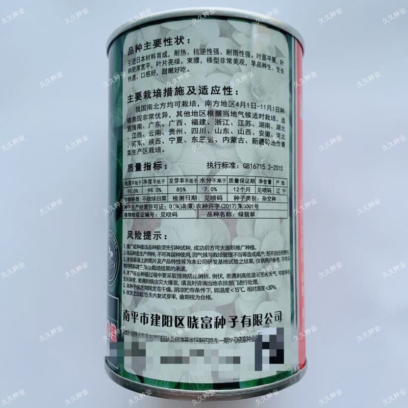 晓富绿翡翠青梗菜种籽口感好耐热日本引进杂交青菜种子
