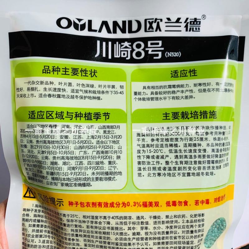 欧兰德川崎8号黑圆叶菠菜种子深绿趴地菠菜春秋露地越冬