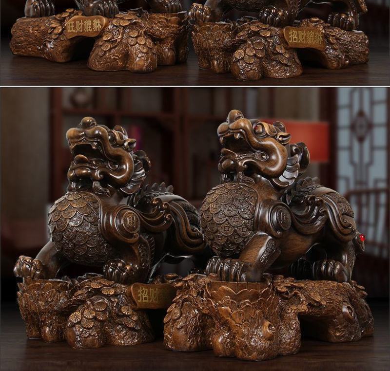 招财貔貅一对摆件风水镇宅电视柜酒柜客厅装饰品店铺公司开业