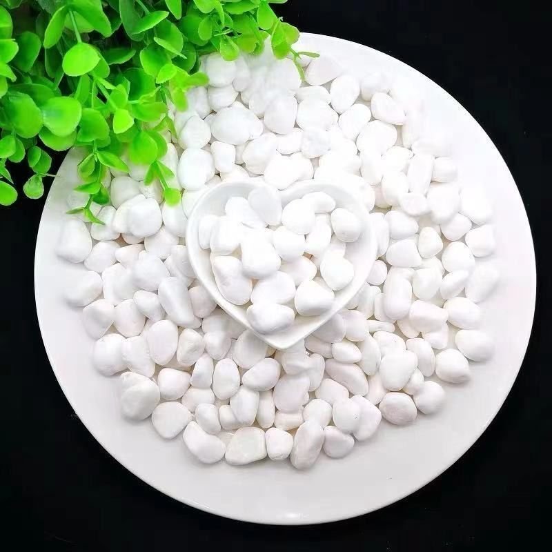 现货供应白色石子园林造景用白色鹅卵石机制白石子园艺白石子