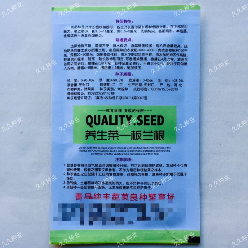 韩育菜板蓝根种子特菜板蓝根种籽阳台耐热寒四季特色蔬菜种子