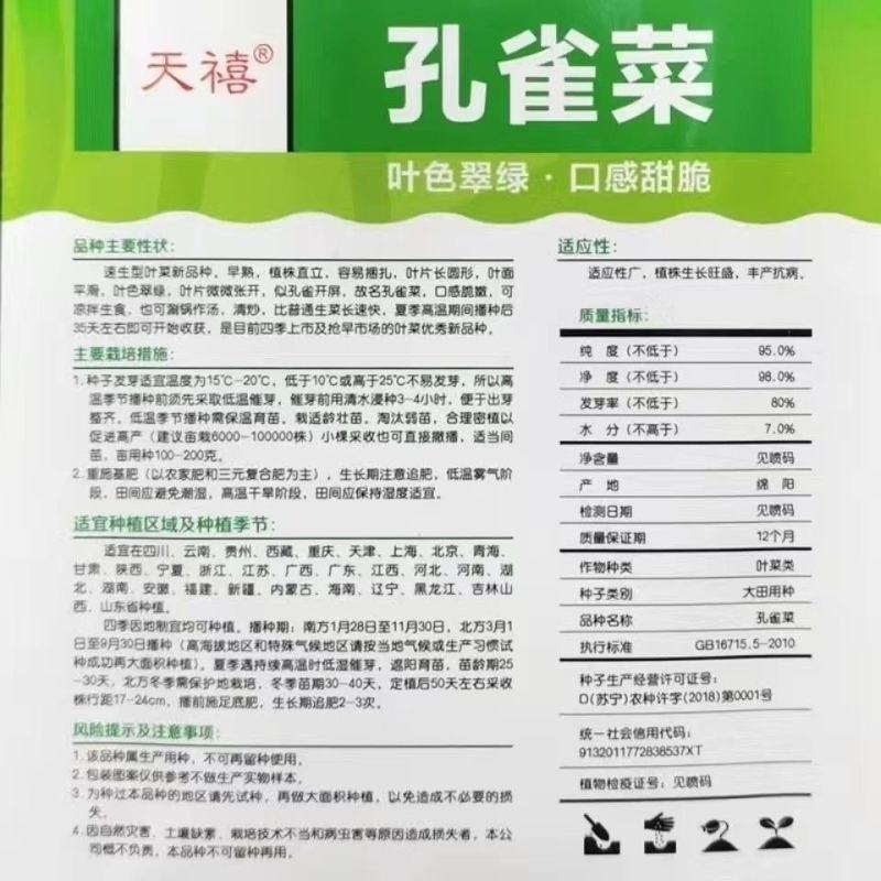 孔雀菜种子四季种生吃脆甜高营养直立生菜种子盆栽大田沙拉生