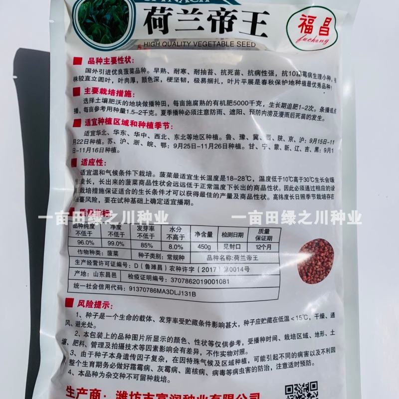 国外引进优良菠菜种子早熟耐寒耐抽苔抗死苗，叶肉厚春秋菠菜