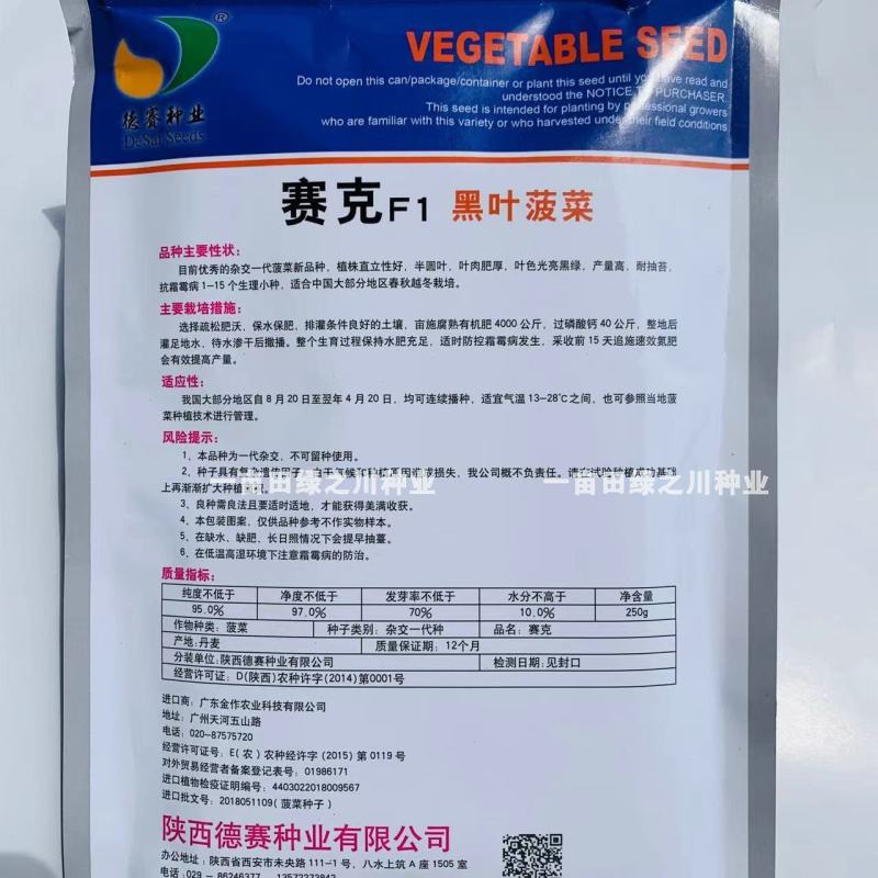 丹麦纯进口黑叶菠菜种子德赛赛克F1耐捆绑抗病直立性好