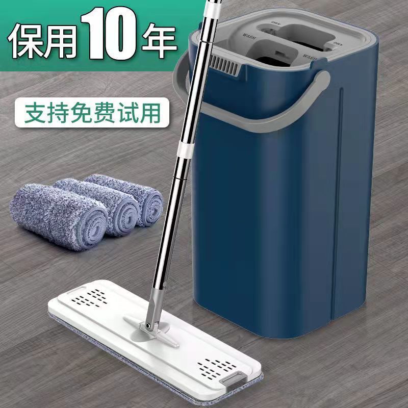 加厚款懒人免手洗拖把家用刮刮乐拖把桶拖地神器平板拖神器一