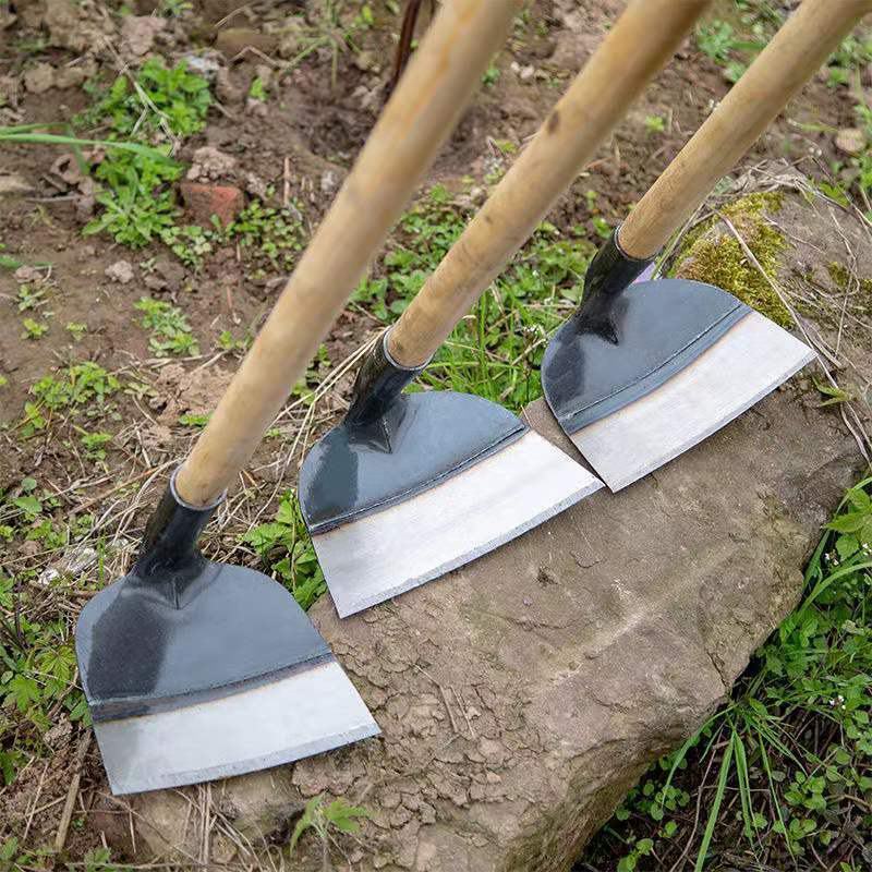锰钢农用长柄锄头除草锄地松土专用全钢加厚农具户外挖土锄草