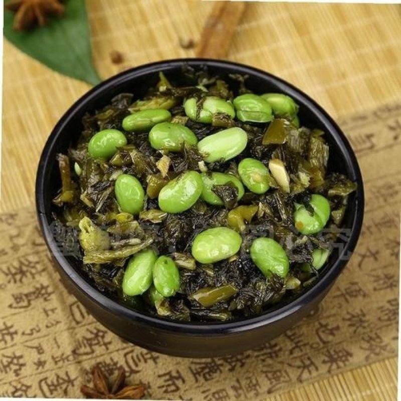 宁波特产绿佳雪菜毛豆开袋即食下饭菜开胃佐餐