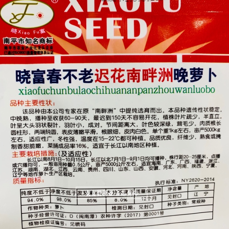精选良种晓富春不老迟花南畔洲白萝卜种子晚萝卜种子